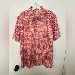 Quiksilver Waterman Shirt Mens M Regular Fit Aztec Tropical AOP Outdoors